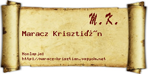 Maracz Krisztián névjegykártya